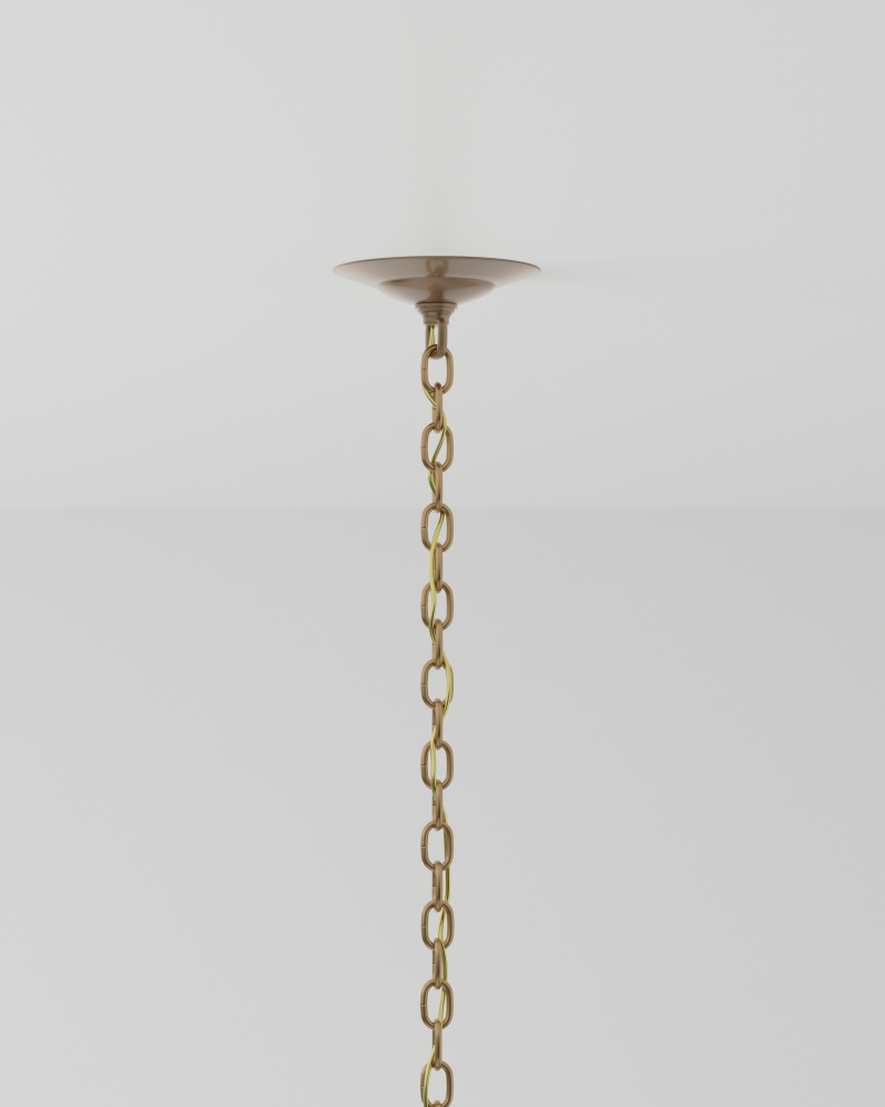 Daze Large Pendant, 3-Light, Antique Brass, White, 24"W, Currey and Company (9000-0750 VHWR)