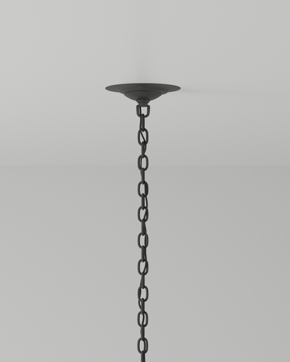 Shipwright Chandelier, 6-Light, French Black, Smokewood, Natural Abaca Rope, 38.5"W, Currey and Company (9000-0754 VHWW)