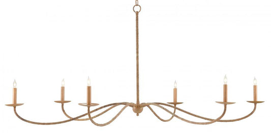 Currey and Company Saxon Large Tan Chandelier Natural, Saddle Tan