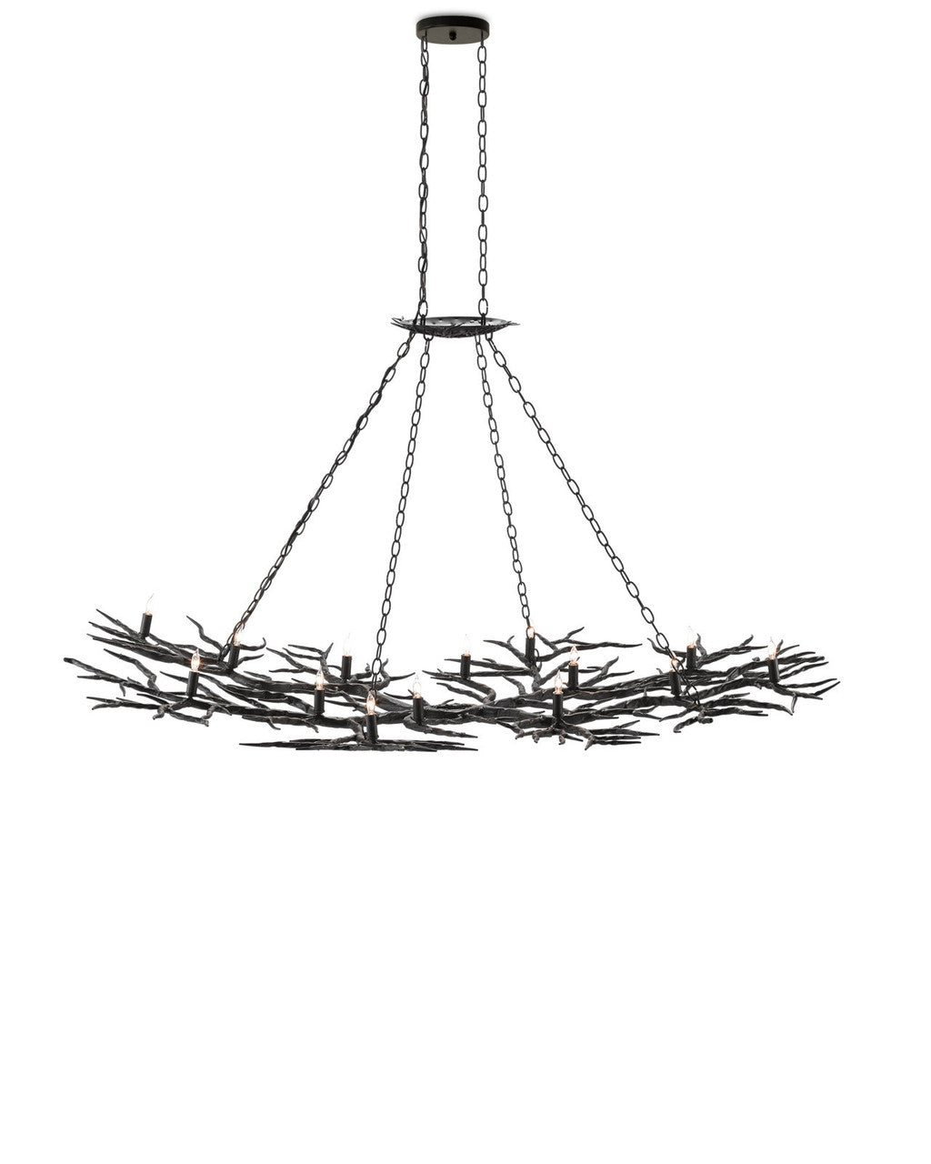 Rainforest Bronze Chandelier, Currey and Company 9007