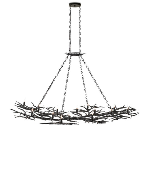 Rainforest Bronze Chandelier, Currey and Company 9007
