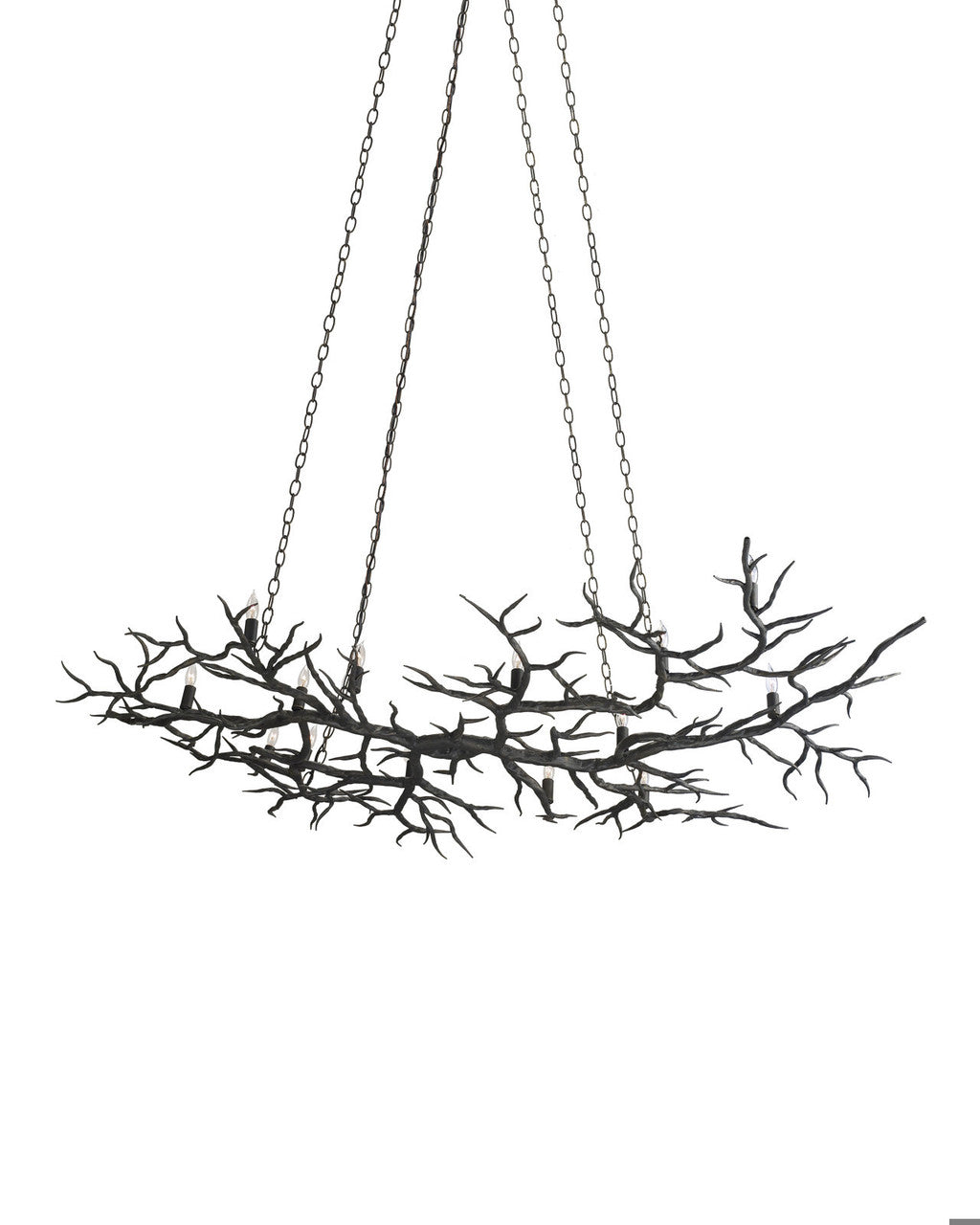 Rainforest Bronze Chandelier, Currey and Company 9007