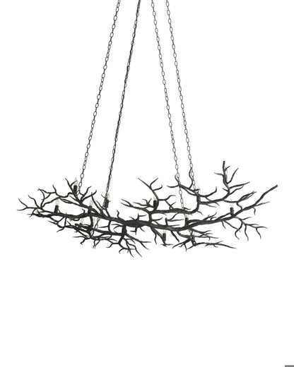 Rainforest Bronze Chandelier, Currey and Company 9007