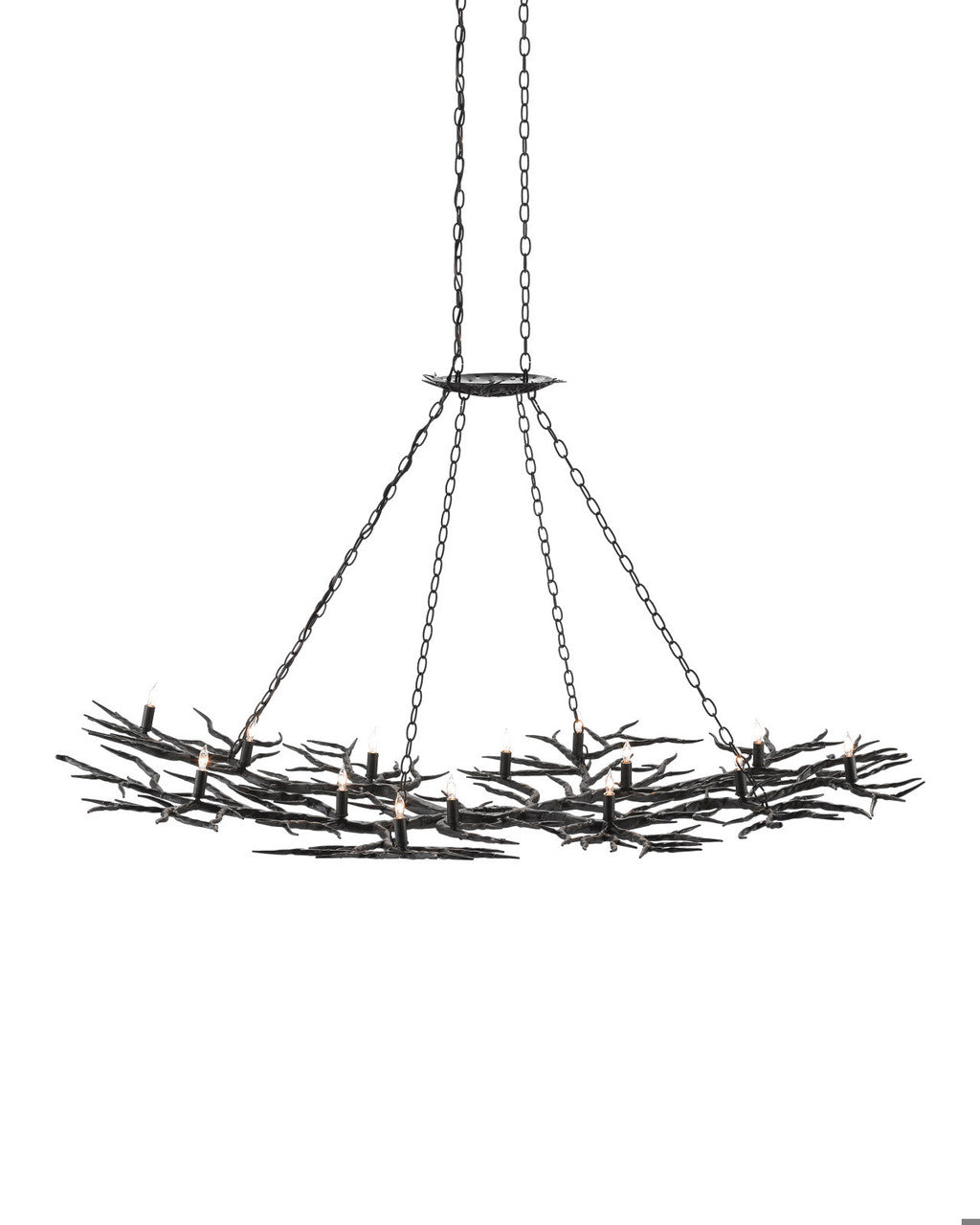 Rainforest Bronze Chandelier, Currey and Company 9007