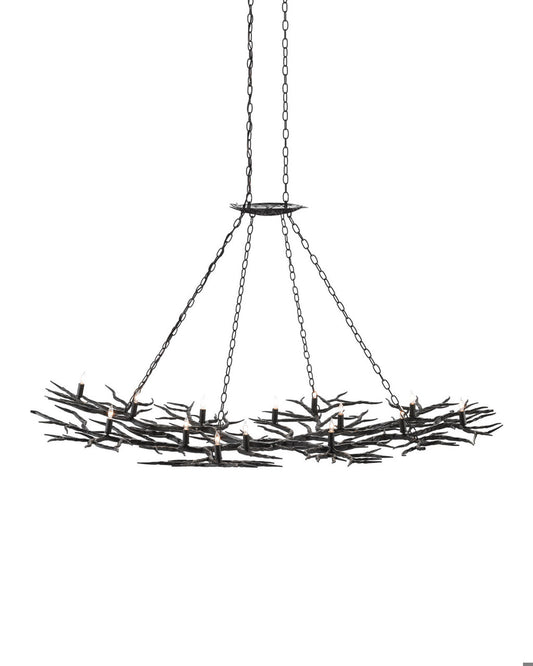 Rainforest Bronze Chandelier, Currey and Company 9007