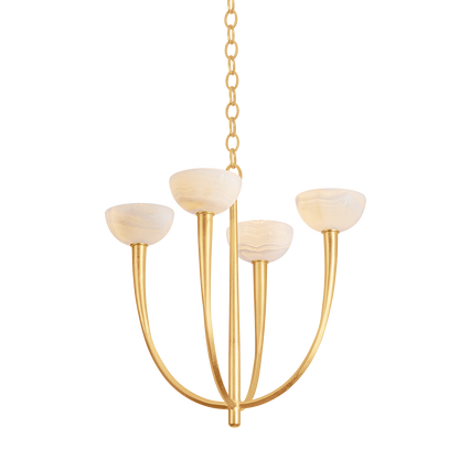 Hudson Valley Maywood 4-Light Chandelier Vintage Gold Leaf