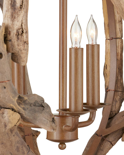 Driftwood Orb Chandelier Currey and Company 9078