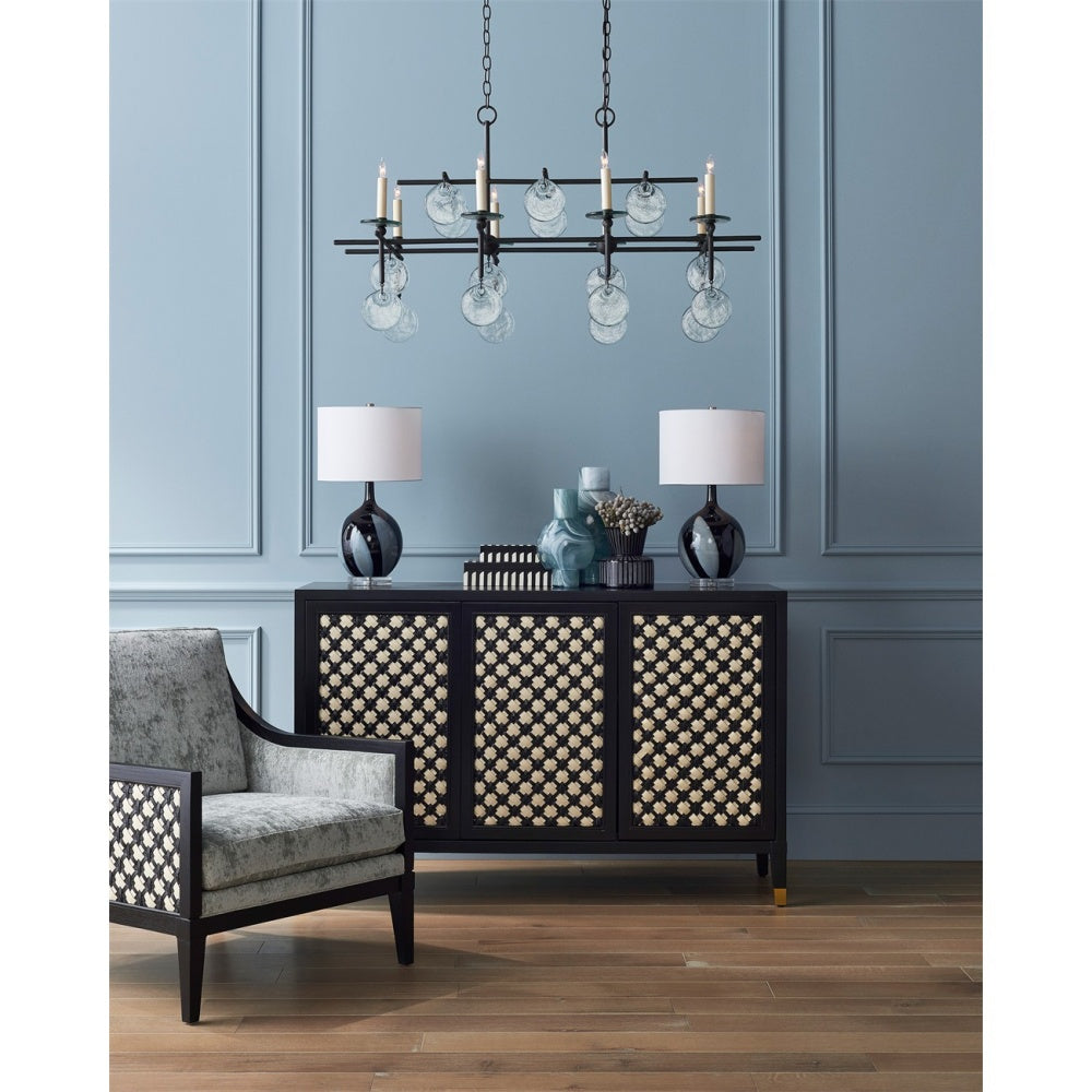 Sethos Black Rectangular Chandelier detail
