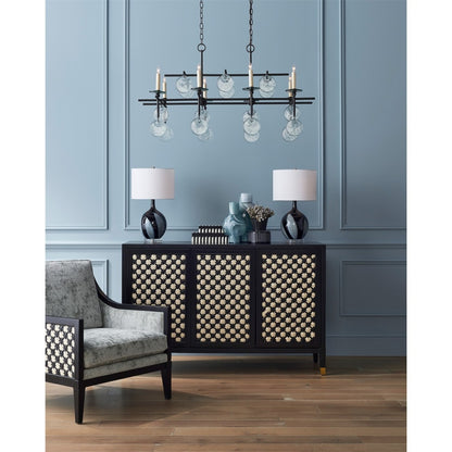 Sethos Black Rectangular Chandelier detail
