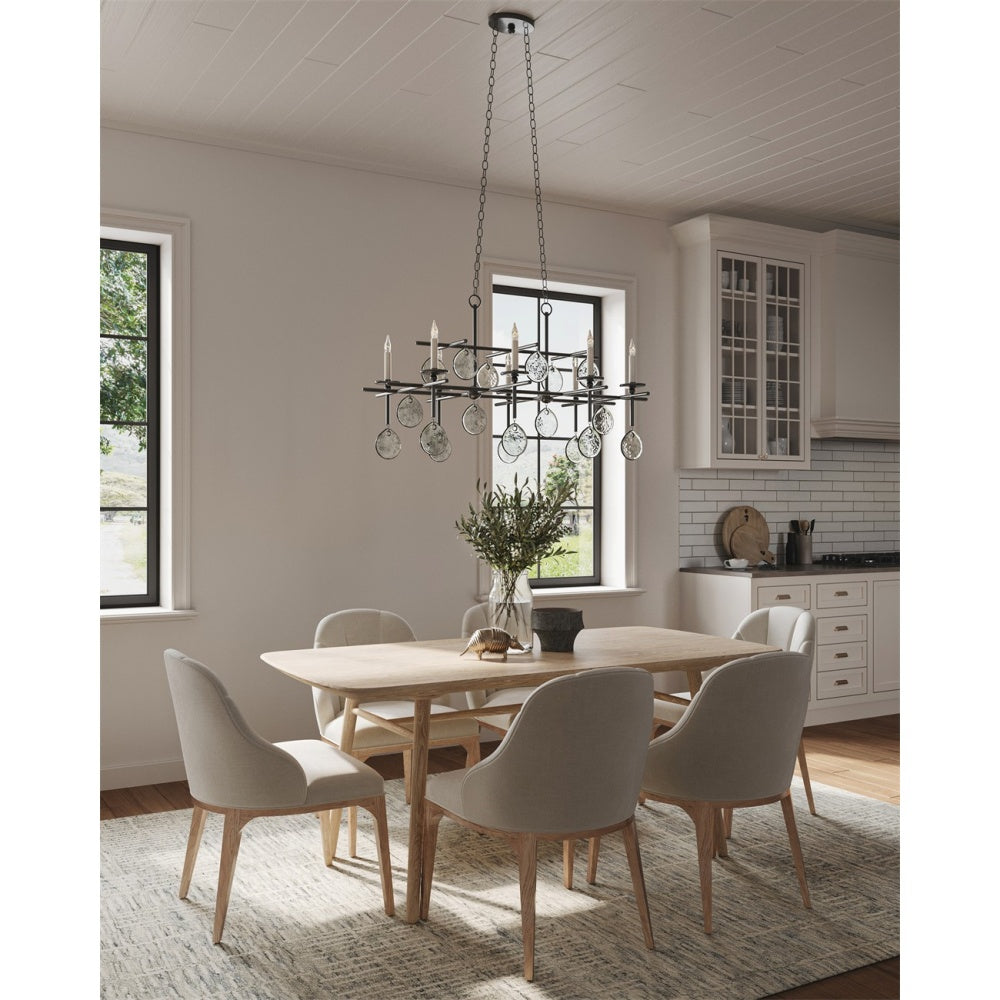 Sethos Black Rectangular Chandelier detail