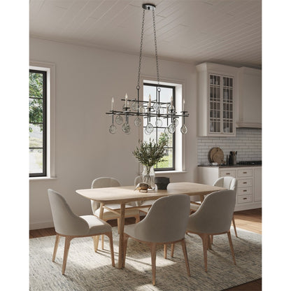 Sethos Black Rectangular Chandelier detail