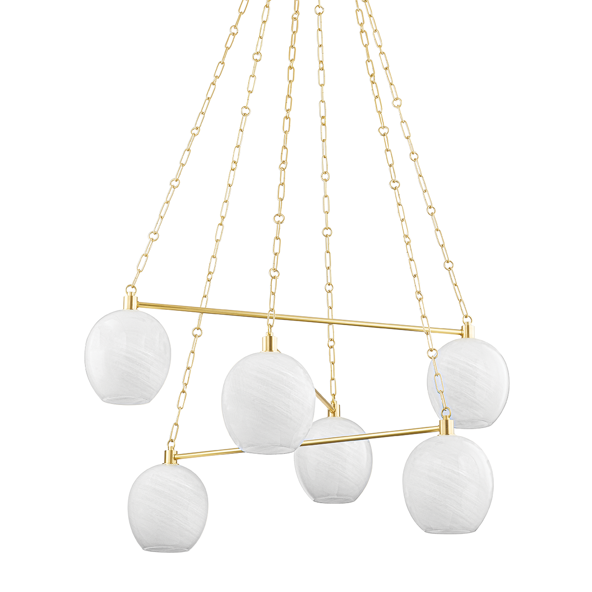 Hudson Valley Asbury Park 6-Light Chandelier Aged Brass