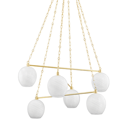 Hudson Valley Asbury Park 6-Light Chandelier Aged Brass