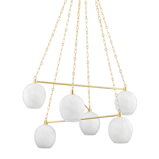 Hudson Valley Asbury Park 6-Light Chandelier Aged Brass