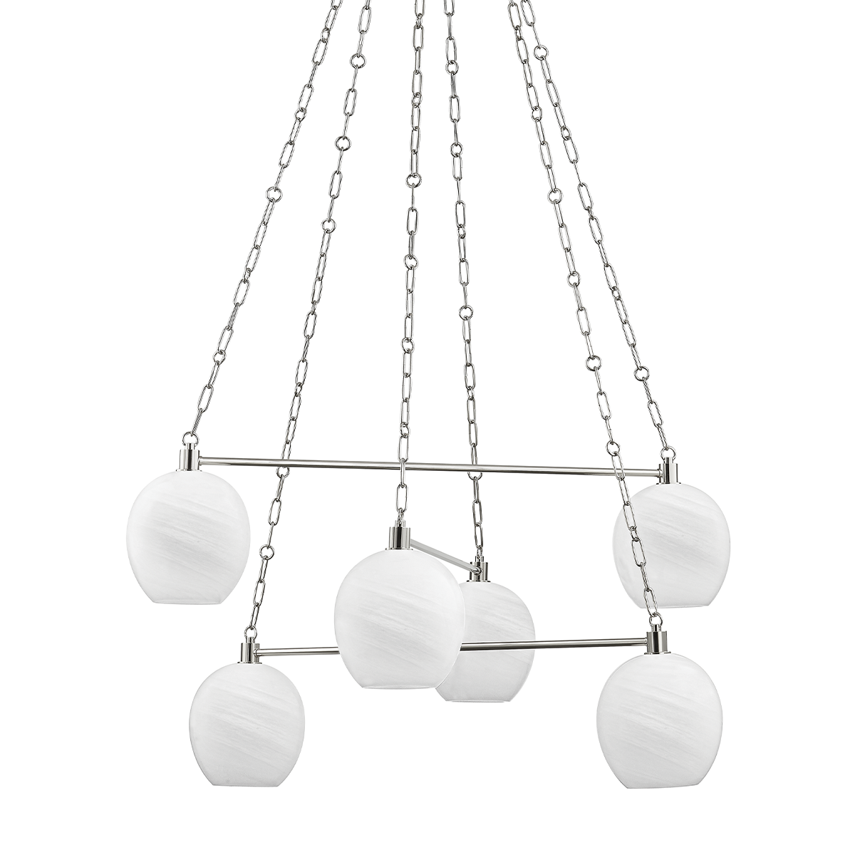 Hudson Valley Asbury Park 6-Light Chandelier Polished Nickel