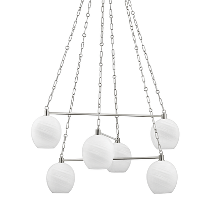 Hudson Valley Asbury Park 6-Light Chandelier Polished Nickel
