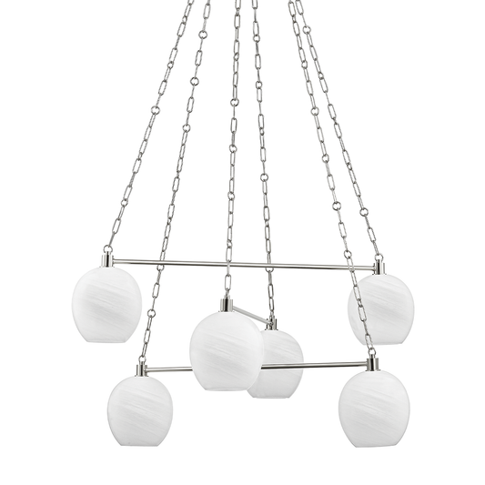 Hudson Valley Asbury Park 6-Light Chandelier Polished Nickel