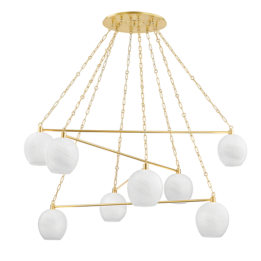 Hudson Valley Asbury Park 8-Light Chandelier Aged Brass