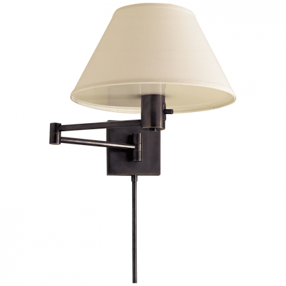 Visual Comfort Signature Classic Swing Arm Wall Lamp with Plug Bronze