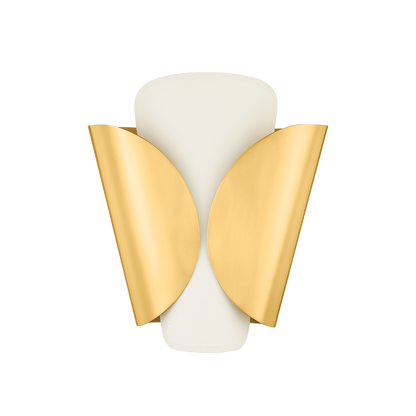 Hudson Valley Savoie Wall Sconce Aged Brass / Steel Shade