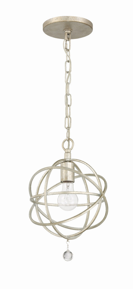 Crystorama Solaris Semi Flush Mount Olde Silver