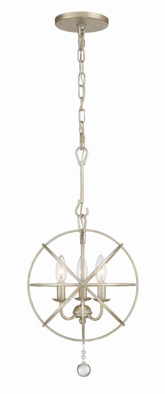 Crystorama Solaris 3 Light Mini Chandelier English Bronze