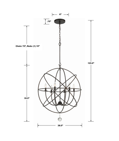 Crystorama Solaris 6 Light Chandelier