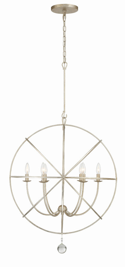 Crystorama Solaris 6 Light Chandelier English Bronze