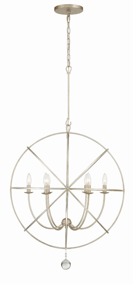 Crystorama Solaris 6 Light Chandelier English Bronze