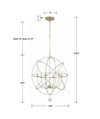 Crystorama Solaris 6 Light Chandelier