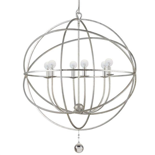 Crystorama Solaris 6 Light Chandelier Olde Silver