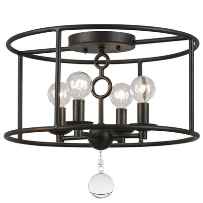 Crystorama Cameron Semi Flush Mount English Bronze