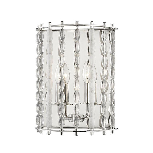 Hudson Valley Whitestone Wall Sconce Polished Nickel