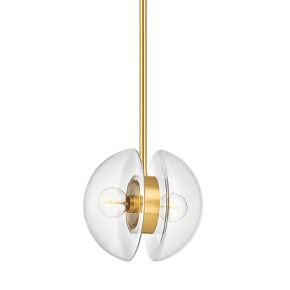 Hudson Valley Kert 11.75" 2-Light Pendant Aged Brass