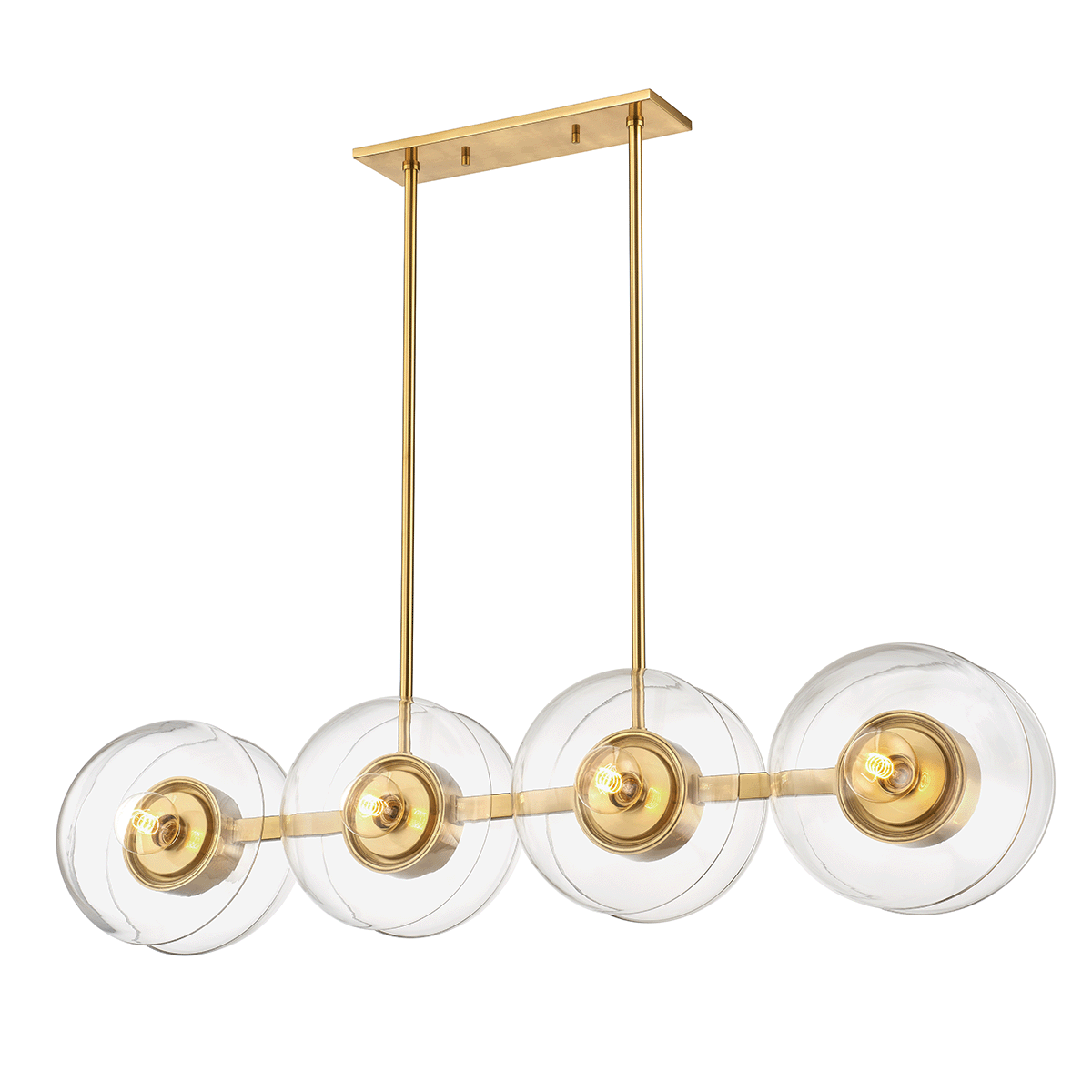Hudson Valley Kert 8-Light Linear Chandelier Aged Brass