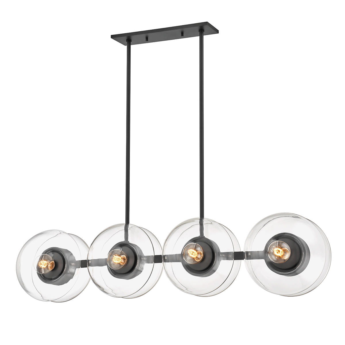 Hudson Valley Kert 8-Light Linear Chandelier Black Brass