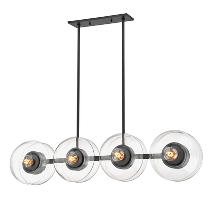 Hudson Valley Kert 8-Light Linear Chandelier Black Brass