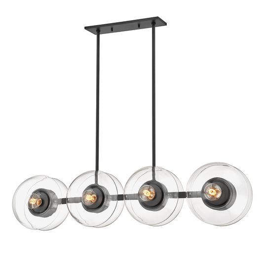Hudson Valley Kert 8-Light Linear Chandelier Black Brass