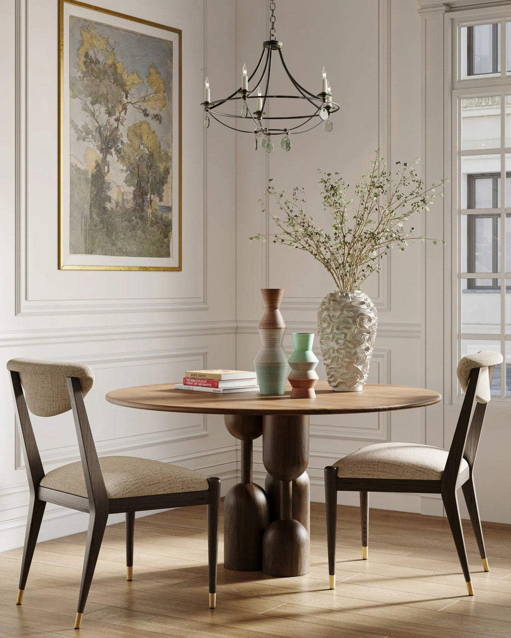Novella Small Chandelier, 8-Light, Mayfair, 24.5"W, Currey and Company (9000-0641 RP3C)