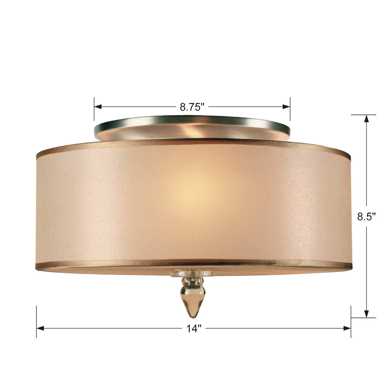 Crystorama Luxo Flush Mount Satin Nickel