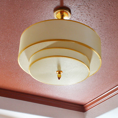 Crystorama Luxo Semi Flush Mount Satin Nickel