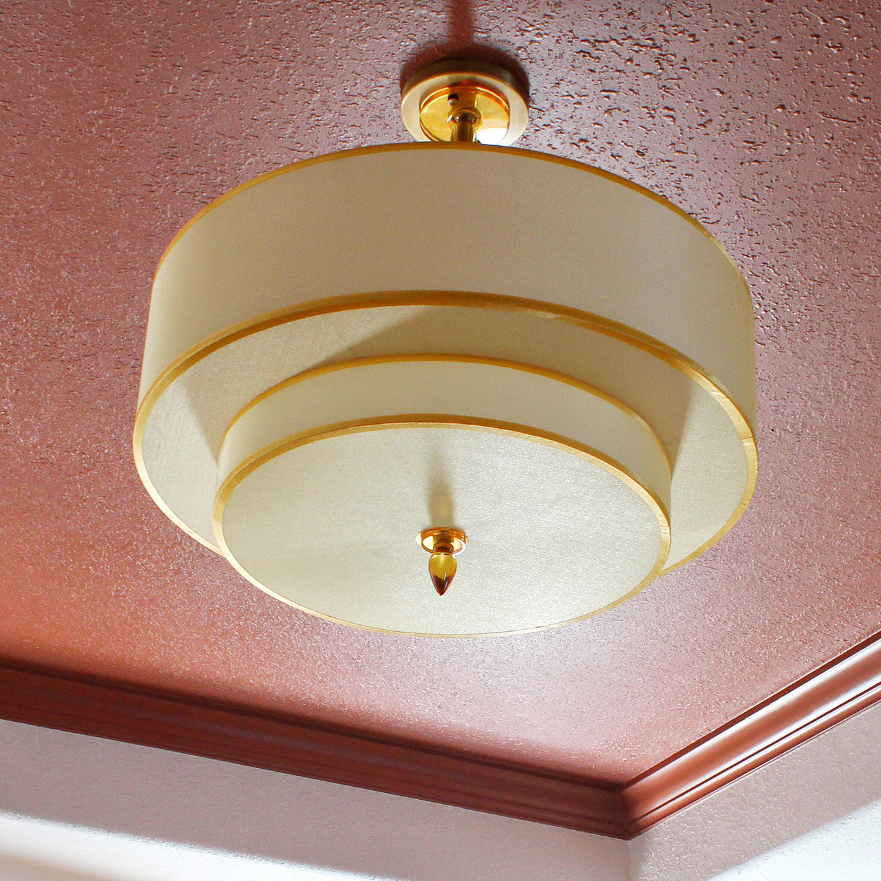 Luxo Semi Flush Mount - Antique Brass 22"H, Crystorama (9507-AB_CEILING 2GR3T)