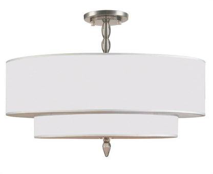 Luxo Semi Flush Mount - Satin Nickel 22"H, Crystorama (9507-SN_CEILING  2GR56)