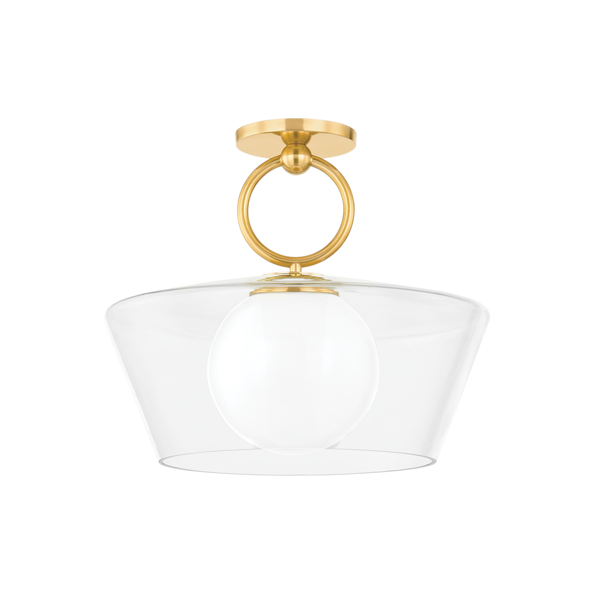 Hudson Valley Elmsford Semi-Flush Mount Aged Brass