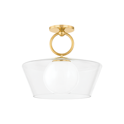 Hudson Valley Elmsford Semi-Flush Mount Aged Brass