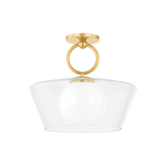 Hudson Valley Elmsford Semi-Flush Mount Aged Brass