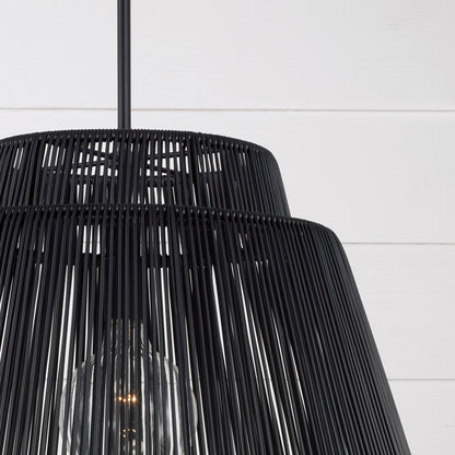 Capital Jasper Indoor/Outdoor Medium Pendant in Oynx and Black