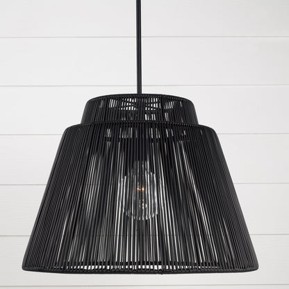 Capital Jasper Indoor/Outdoor Medium Pendant in Oynx and Black