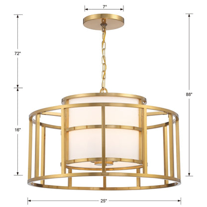 Crystorama Hulton 5-Light Chandelier - dimensions