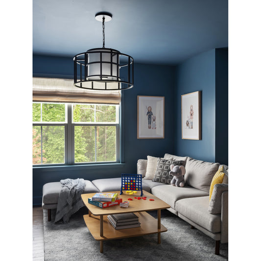 Hulton 5 Light Matte Black Chandelier